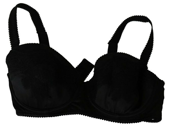 DOLCE & GABBANA Ropa Interior Seda Elástica Negro Encaje Mujer Sujetadores. ESO3 / M - vista 4