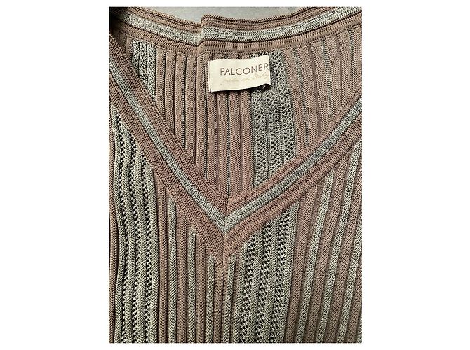 Autre Marque Vestido de tricô FALCONERI marrom cáqui Caqui - vista 3