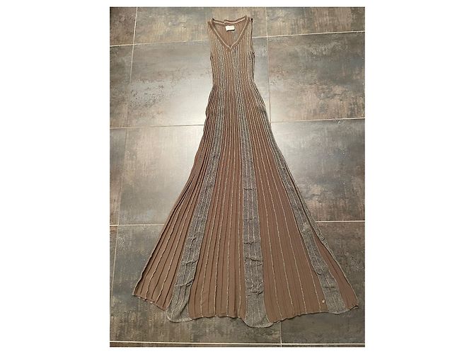 Autre Marque Vestido de tricô FALCONERI marrom cáqui Caqui - vista 6