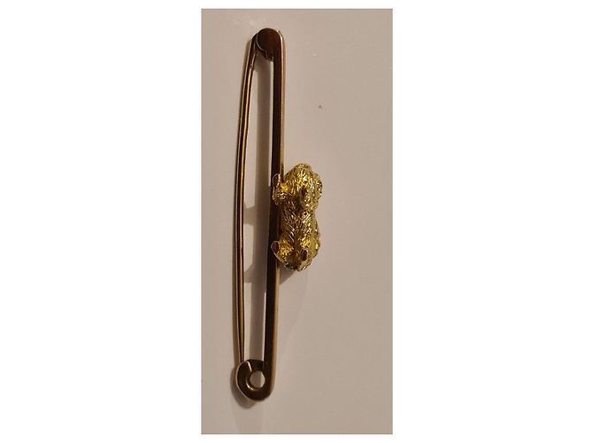 Autre Marque Spilla a forma di cane pechinese in oro Gold hardware - vista 12