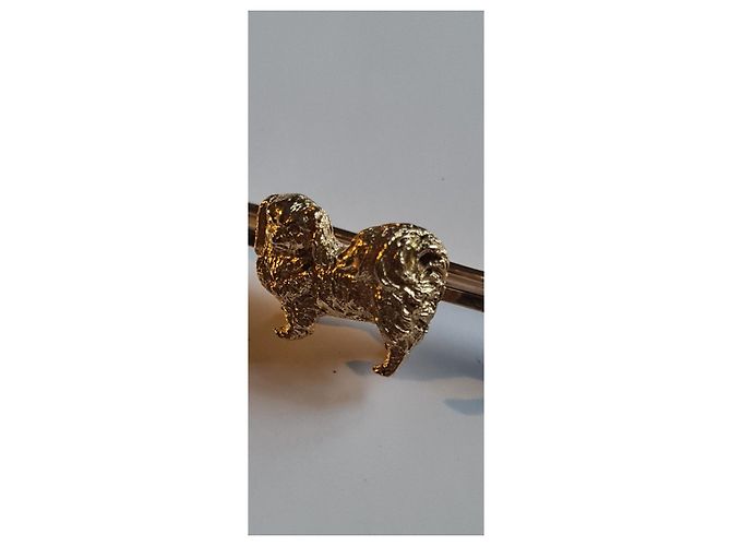 Autre Marque Spilla a forma di cane pechinese in oro Gold hardware - vista 18