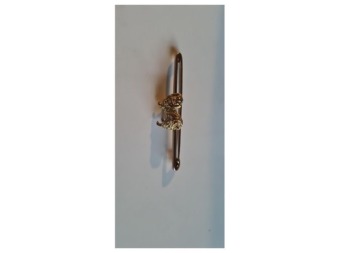 Autre Marque Spilla a forma di cane pechinese in oro Gold hardware - vista 20