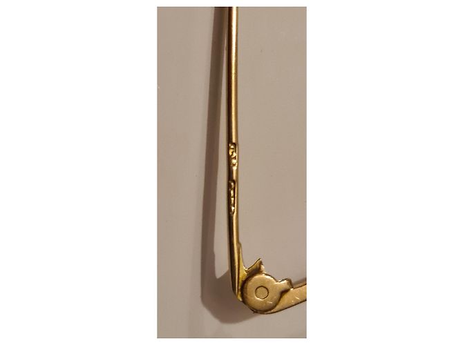 Autre Marque Spilla a forma di cane pechinese in oro Gold hardware - vista 3