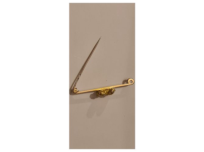 Autre Marque Spilla a forma di cane pechinese in oro Gold hardware - vista 6