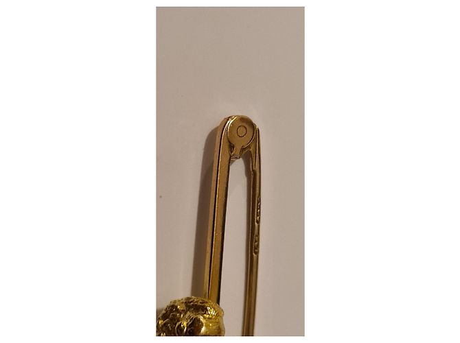Autre Marque Spilla a forma di cane pechinese in oro Gold hardware - vista 9
