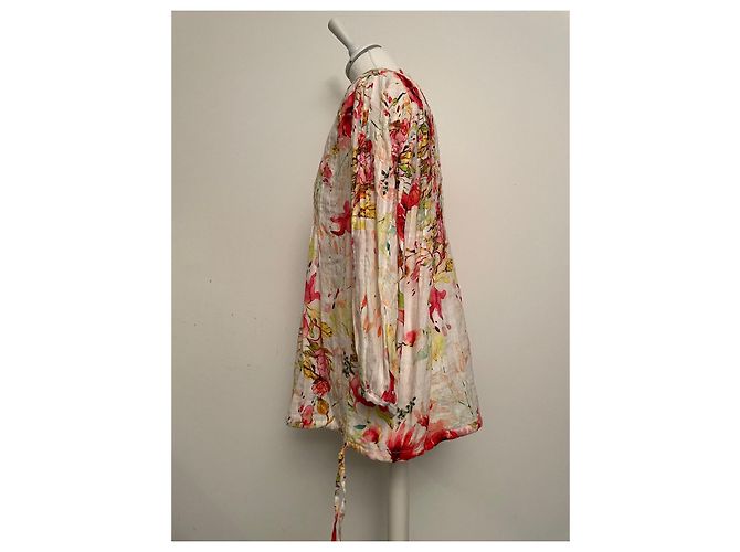 Camicetta a portafoglio 120% LINO in lino floreale Multicolore - vista 2