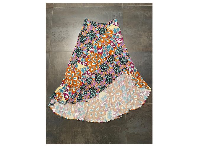 Gonna asimmetrica Pinko in viscosa multicolore - vista 4