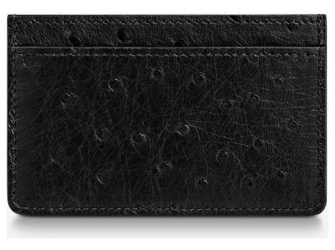 Louis Vuitton LV card holder in exotic leather Black - view 3