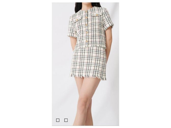 Top Maje Lianey abotoado de algodão creme Fora de branco - vista 5