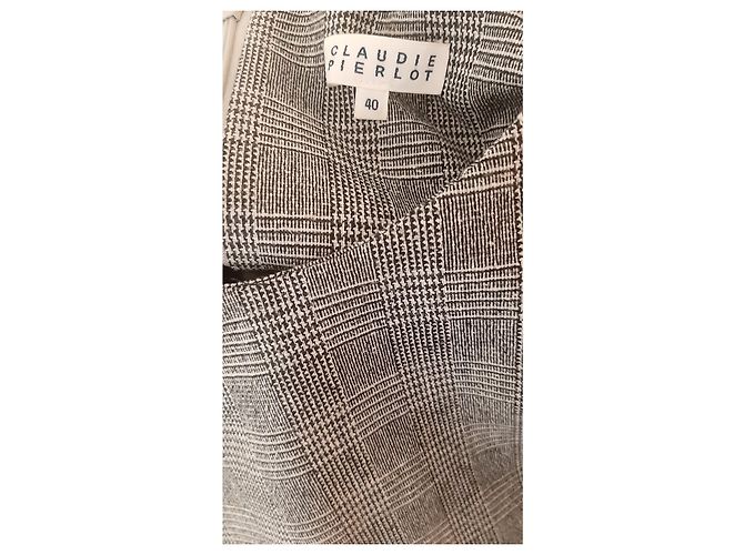 Claudie Pierlot Gestreiftes Viskose Kleid Grau - Ansicht 5