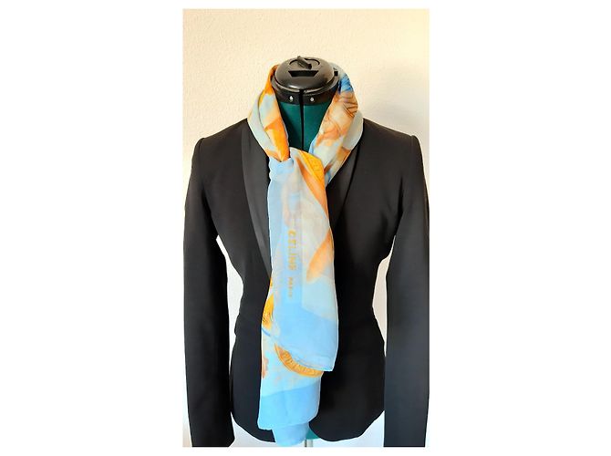 Céline Seidentuch Blau Marine Muster - Ansicht 3