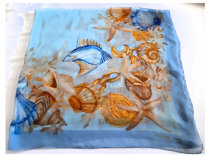 Céline Seidentuch Blau Marine Muster - Ansicht 4