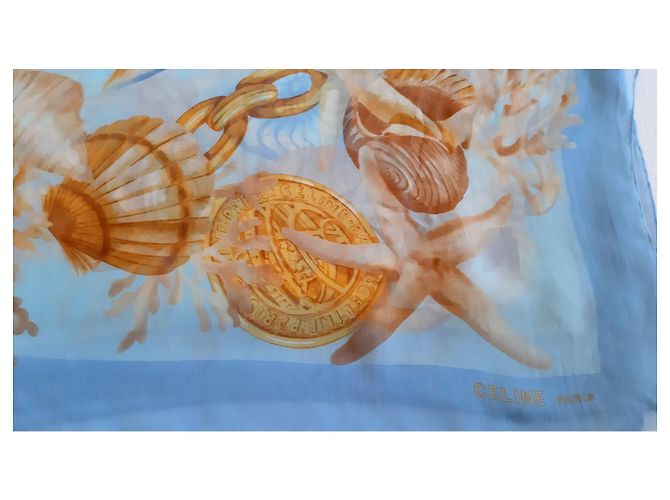 Céline Seidentuch Blau Marine Muster - Ansicht 5