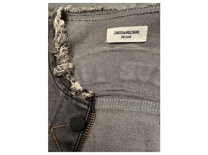 Zadig & Voltaire Jacke aus grauem Denim - Ansicht 2