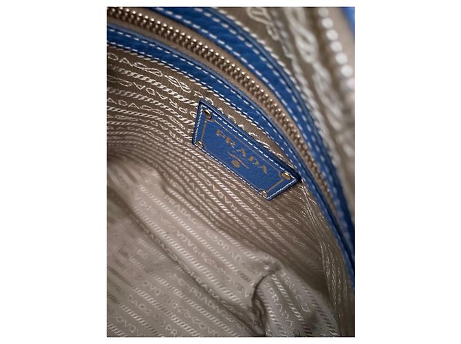 Autre Marque Borsa tote Prada in pelle blu - vista 10