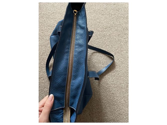 Autre Marque Borsa tote Prada in pelle blu - vista 5