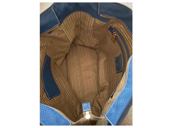 Autre Marque Borsa tote Prada in pelle blu - vista 8