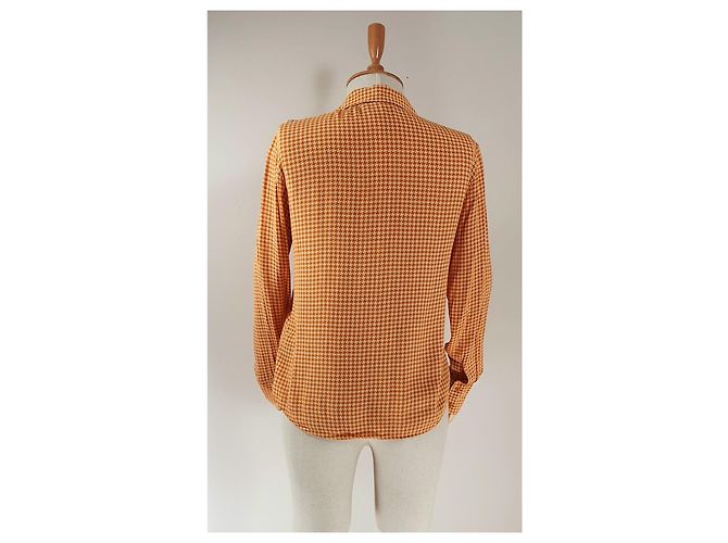 & Other Stories Top Houndstooth Laranja Viscose - vista 2