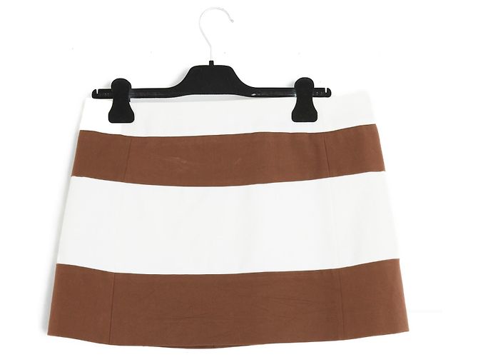Gucci Bamboo Baumwollrock Braun Ecru 40 FR Aus weiß - Ansicht 4