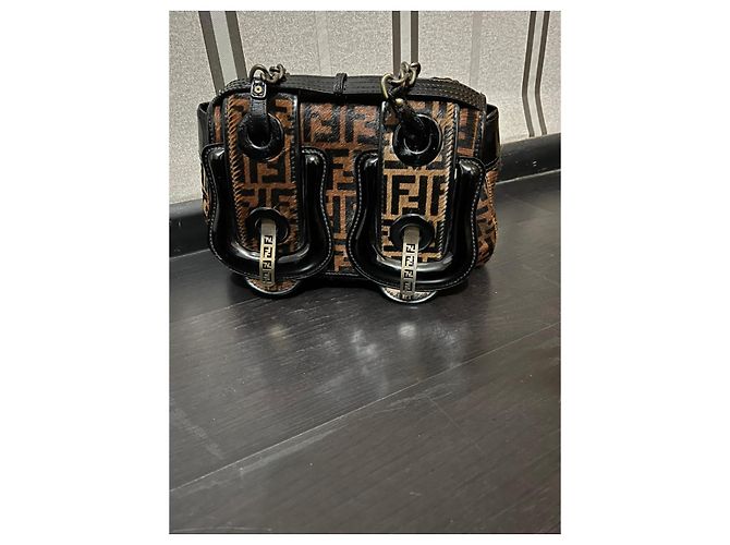 B Bag Fendi Zucca B Tasche Monogramm Kalbshaar Braun - Ansicht 11