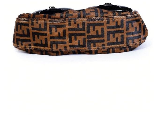 B Bag Fendi Zucca B Tasche Monogramm Kalbshaar Braun - Ansicht 5