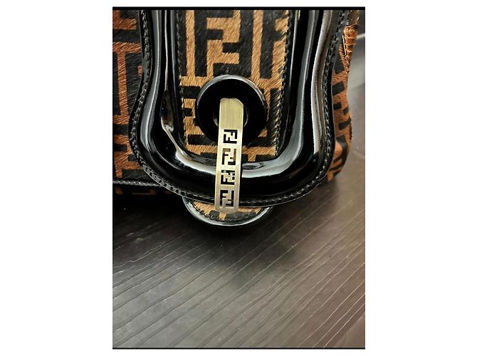 B Bag Fendi Zucca B Tasche Monogramm Kalbshaar Braun - Ansicht 6