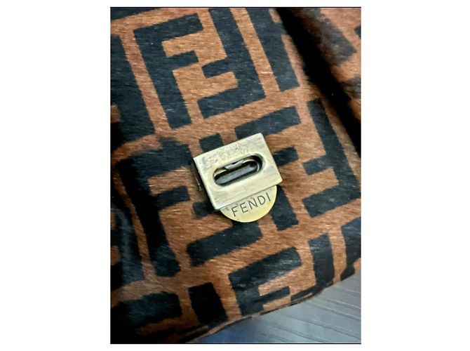 B Bag Fendi Zucca B Tasche Monogramm Kalbshaar Braun - Ansicht 7