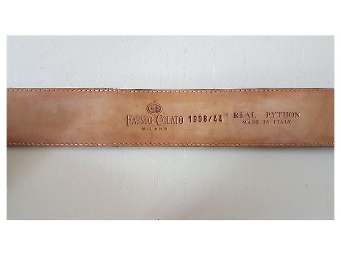 Autre Marque Fausto Colato Python Leather Belt Multicolor Beige Multiple colors - view 3