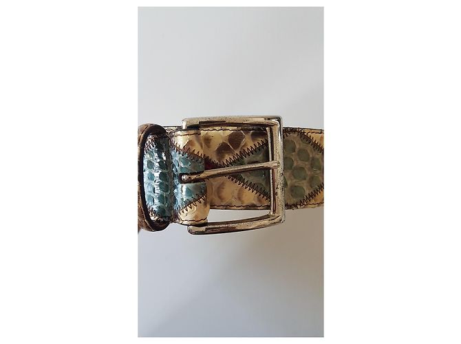 Autre Marque Fausto Colato Python Leather Belt Multicolor Beige Multiple colors - view 4