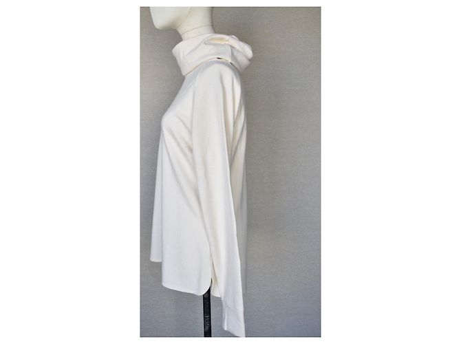 Hermès Pull Col Long Cachemire Crème - vue 10