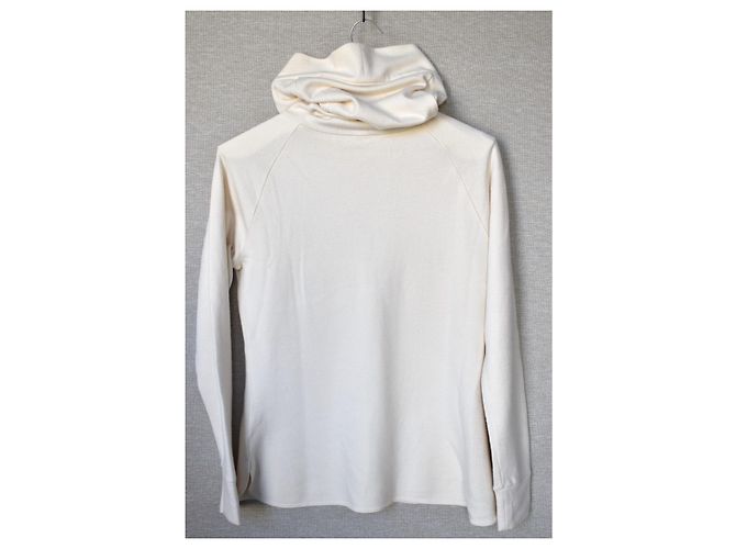 Hermès Pull Col Long Cachemire Crème - vue 11