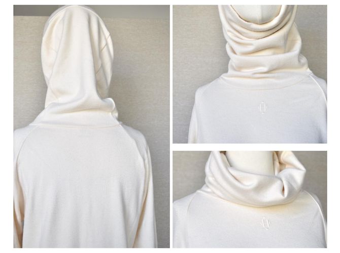 Hermès Pull Col Long Cachemire Crème - vue 2