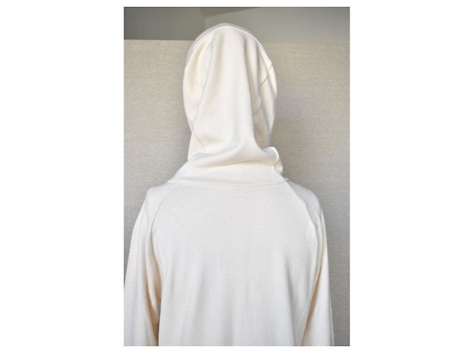 Hermès Pull Col Long Cachemire Crème - vue 3