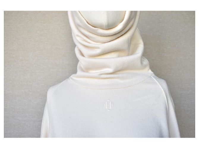 Hermès Pull Col Long Cachemire Crème - vue 4