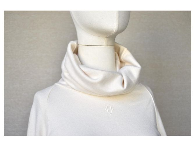 Hermès Pull Col Long Cachemire Crème - vue 5
