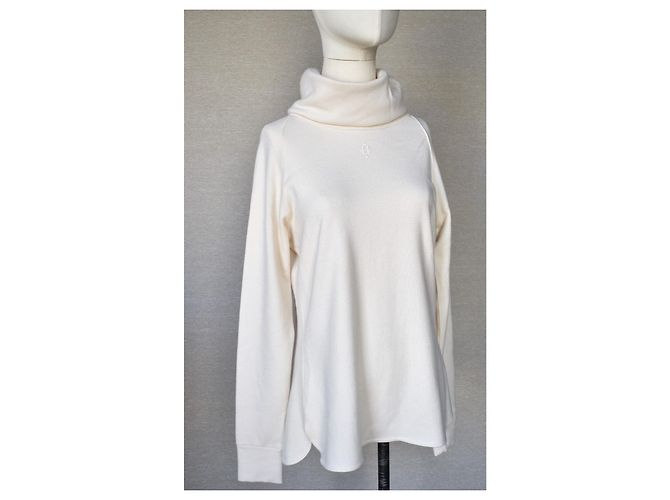 Hermès Pull Col Long Cachemire Crème - vue 9