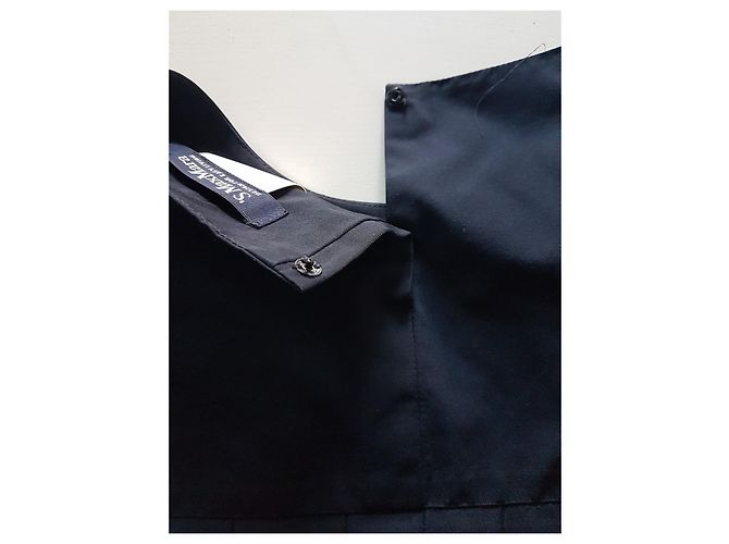 Max Mara Kleid blau aus Baumwolle und Polyester Dunkelblau - Ansicht 10