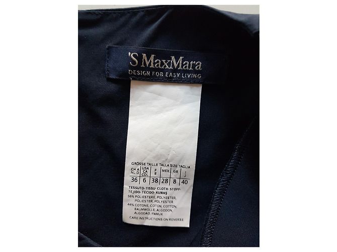 Max Mara Kleid blau aus Baumwolle und Polyester Dunkelblau - Ansicht 4
