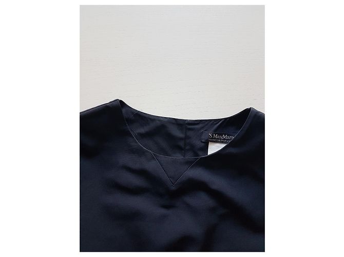 Max Mara Kleid blau aus Baumwolle und Polyester Dunkelblau - Ansicht 5