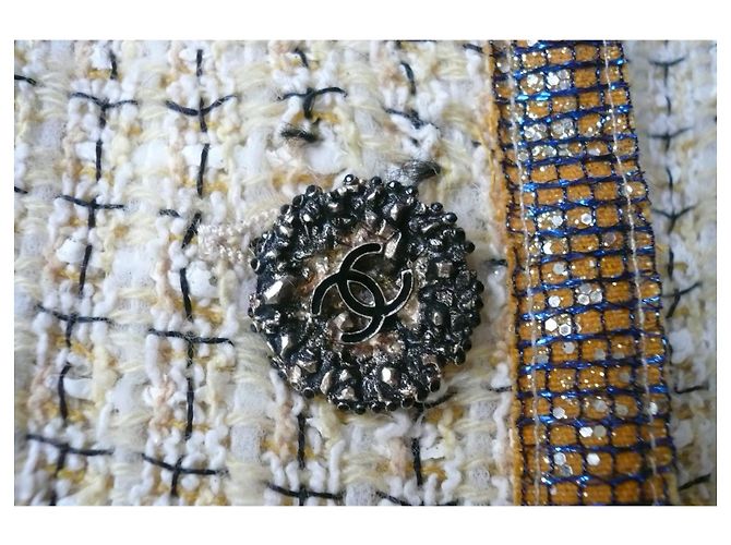 CHANEL Kurze beige Tweedjacke BE T38 Mehrfarben - Ansicht 10