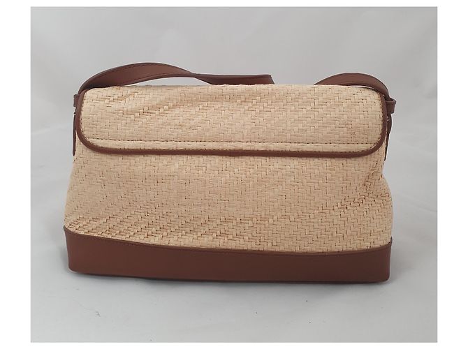Sac à main Aigner Etienne en paille de papier marron beige Multicolore - vue 5