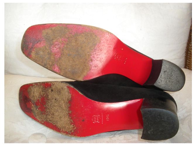 Décolleté Christian Louboutin Bicolore Nero e Marrone Scuro - vista 2