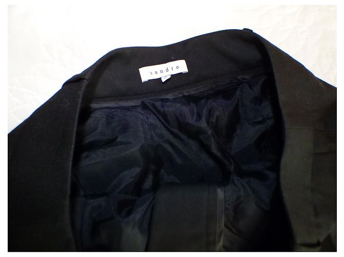 Sandro Black Pants Wool Blend Size 42 - view 3