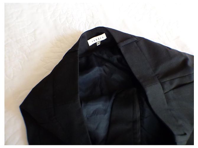 Sandro Black Pants Wool Blend Size 42 - view 6