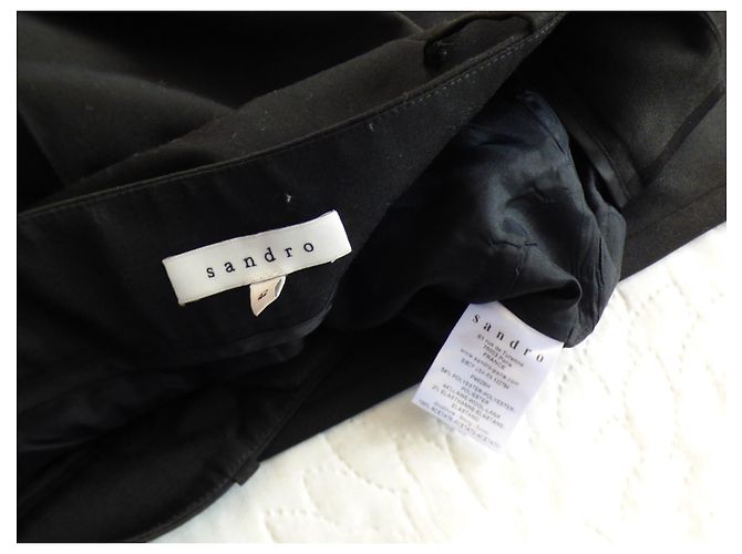 Sandro Black Pants Wool Blend Size 42 - view 7