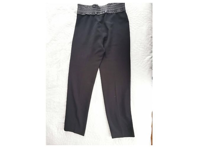 Calça Sandro de couro com cinto preto - vista 11