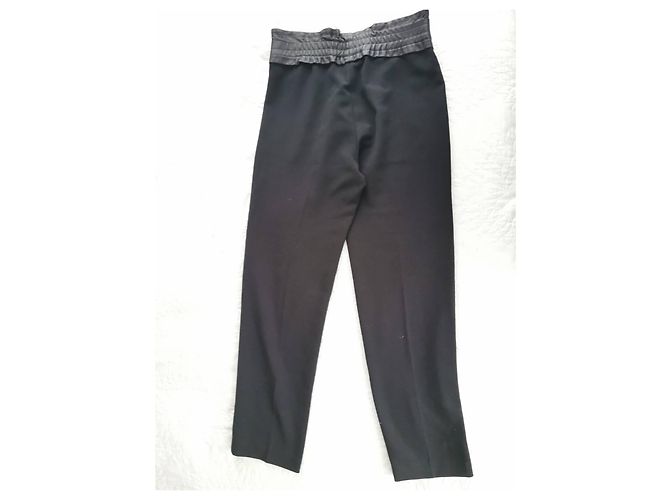 Calça Sandro de couro com cinto preto - vista 13