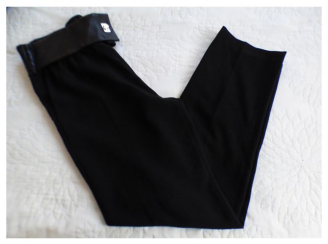 Calça Sandro de couro com cinto preto - vista 2