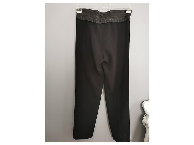 Calça Sandro de couro com cinto preto - vista 4
