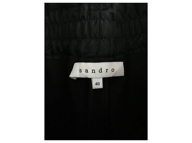 Calça Sandro de couro com cinto preto - vista 5